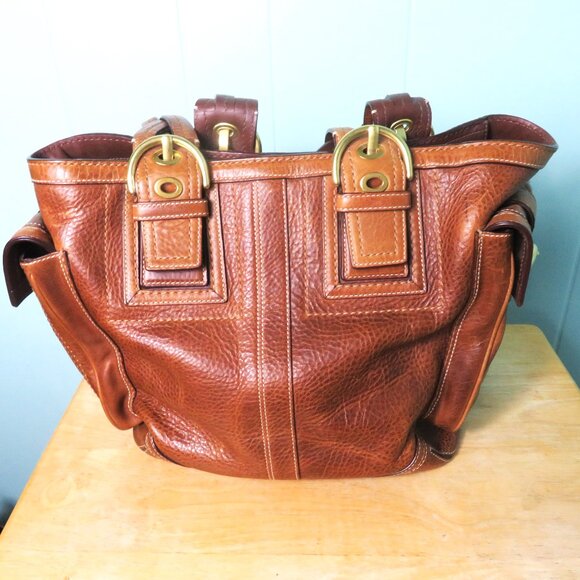 Coach Vintage Leather Handbag Satchel Purse Brown - Picture 6 of 9
